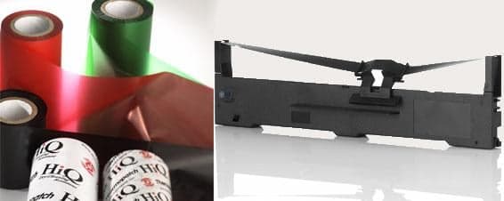 Thermopatch ink ribbon cassettes on the parts shelf