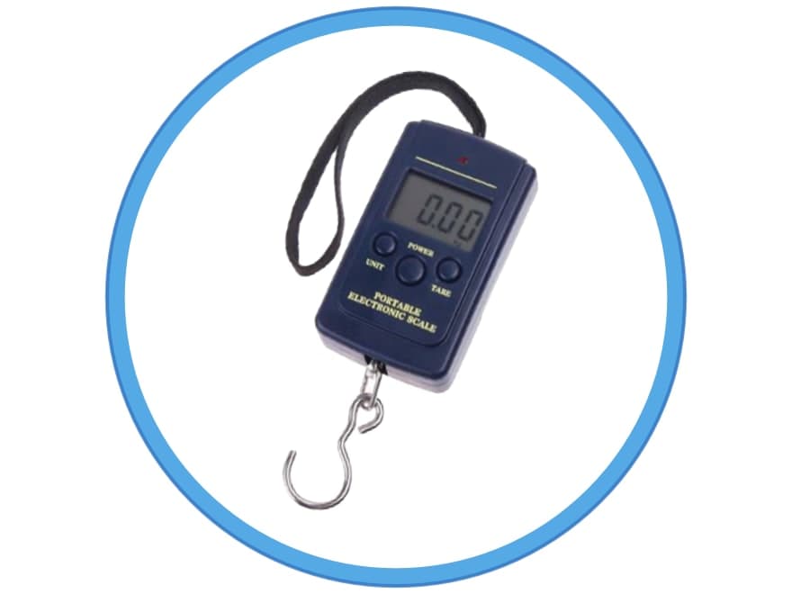 Digital hanging scale for weighing laundry