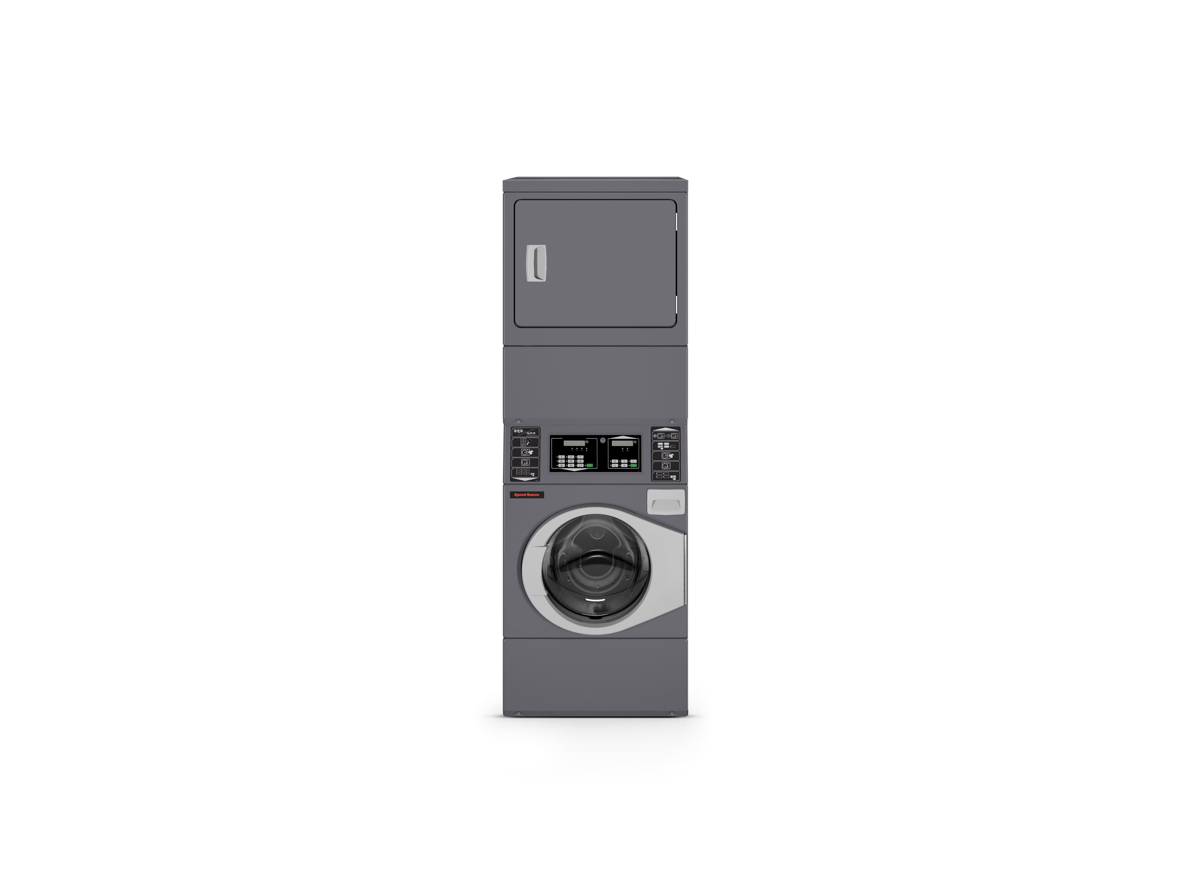 Speed Queen stacked washer dryer used in SoftWash wet cleaning SmartKit