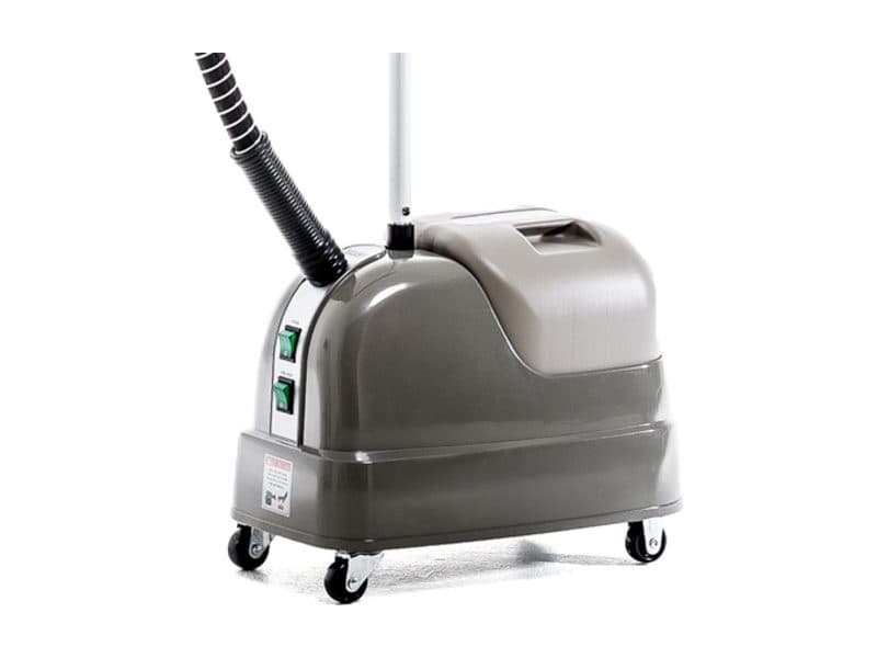 A Silver Star SR5000 floor-standing garment steamer, side view